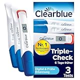 Clearblue Schwangerschaftstest Triple-Check Ultra Früh Kombipack,...