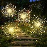 GIGALUMI Gartendeko Solarleuchten für Außen,4 Stück 120 LED Feuerwerk...