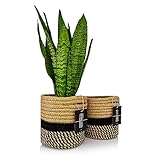 HIDEBLOOM | Strickkorb | 2er Set - 16x16cm- Schwarz/Braun | Übertopf |...