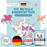 Papierdrachen 100 Metallic-Tattoos für Kinder - Hautfreundliche...