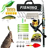 Teleskop-Angelrute, komplettes tragbares Set, Angelausrüstung, für Vater,...