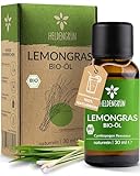 Heldengrün® BIO Lemongras Öl [100% NATURREIN] Erfrischend & Anregend -...