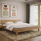 skølm Asgard Massivholzbett 180x200 cm - hochwertiges Holzbett aus Eiche...