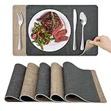 KitchenBoss Platzsets Abwaschbar Tischsets Abwaschbar: Platzdeckchen 6er...