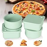 Hersance Pizzaballenbox mit Deckel 6er Set, 13x7,6cm Platzsparend Pizzateig...