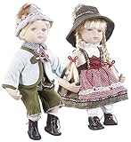 PEARL Deko-Puppe Porzellan: Sammler-Porzellan-Puppe Set Anna und Anton, 34...