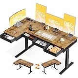 OffiGo Eckschreibtisch Höhenverstellbar, 160x80 cm Höhenverstellbarer...