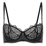 DOBREVA Damen Spitze Dirndl BH Push Up Sexy Balconette BHS Bügel Große...