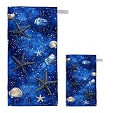 Strandtuch Sternenhimmel Strandtuch XXL 220x100cm/35x70cm, 2er Set...