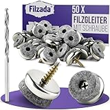 Filzada® 50x Filzgleiter Schrauben Ø 24 mm - hochwertige Möbelgleiter...