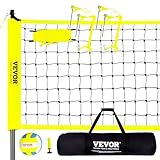 VEVOR Volleyballnetz Höhenverstellbar Volleyballnetz Set, Tragbarer...
