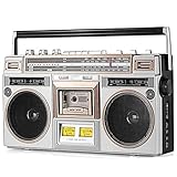 Retro Bluetooth Boombox - 80er Jahre Stil CD Kassettenspieler mit UKW/DAB+...