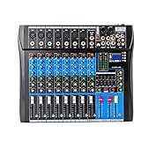 OUBUBY Mischpult, 8 Kanal Audiomixer Konsolenverstärker Live Mixer...