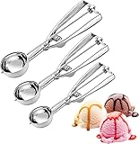 Eisportionierer Edelstahl Eislöffel Txeouse Cookie Scoop Set 4cm/5cm/6cm 3...