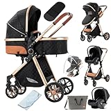 MoLi Kinderwagen 3 in 1, Kinderwagen mit Umkehrbarem Doppelschiebemodus,...