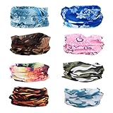 MOSTFUN 8 Stück Multifunktionstuch, Bandanas für Damen und Männer,...