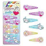 CRAZE Unicorn Clips 6 Haarspangen Set Haarschmuck Mädchenschmuck mit...