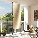 Außenrollo mit Stoff und Stahlrahmen, Orange und Weiß, Manuelle...