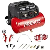 Arebos 6L Druckluftkompressor Kompressor 1200W 8 bar 180 l/min...