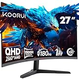 KOORUI 27 Zoll Gaming Monitor,2K QHD 1440P Bildschirm,180Hz 1ms (GTG)...