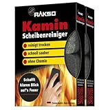 RAKSO Kaminscheibenreiniger - 4 Kaminglasreinger, 2x2 Stk. - Kaminreiniger...