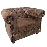 invicta INTERIOR Edler Chesterfield Sessel Antik braun mit Knopfheftung...