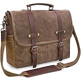 NEWHEY Herren Umhängetaschen Aktentasche Laptoptasche Wasserdichte Canvas...