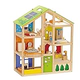 Hape Vier-Jahreszeiten Puppenhaus aus Holz Preisgekröntes dreistöckiges...