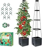 BRGD 2 Pack Selbstbewässerung Tomatentopf mit Rankhilfe, Pflanzkübel...