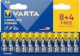 VARTA Batterien AA, 8+4 (12 Stück), Longlife Power, Alkaline, 1,5V, ideal...