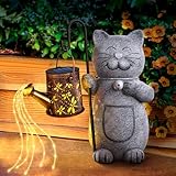 Hinshark Geschenke für Frauen Mama, Katze Garten Deko Gartenstatuen mit...