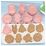 8 Stück Weihnachten Ausstechformen aus Edelstahl für Keksteig, Tortendeko...