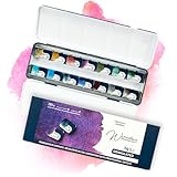 7 Artists Granulierende Aquarellfarben Set 14 x Näpfchen Lebendige Farben,...