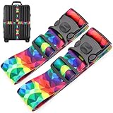 MOTONG 2 Stück Koffergurt-200CM Kofferband Verstellbare Rutschfestes,...