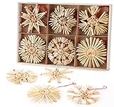 Homewit Strohsterne Weihnachtsbaum, 24 Strohsterne Klassisch Set - Ø 8cm...