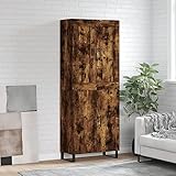 WRJENFSC Highboard aus Holzwerkstoff in Räuchereiche 69,5x34x180 cm mit...