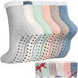 Toes Home Kuschelsocken Stoppersocken Damen 6 Paar, Wintersocken Flauschige...