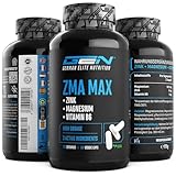 ZMA MAX - 180 Kapseln - Extra hochdosiert - Zink + Magnesium + Vitamin B6 -...