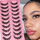 10 Paare 3D Künstliche Wimpern Russische Falsche Wimpern Natürlicher...