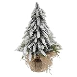 ULTECHNOVO Mini Desktop Weihnachtsbaum Deko Weiß mit Flokati Beschichtung...