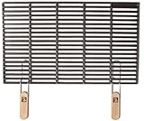 GRILLROSTPROFI Gusseisen-Grillrost 67 x 40 cm mit abnehmbaren Handgriffen...