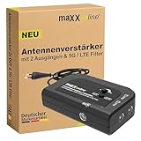 maxx.onLine Antennenverstärker mit 2 Ausgängen, Verstärkung 20 dB, 5G /...