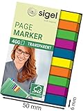 SIGEL HN617 Haftmarker, 400 transparente reißfeste Textstreifen, extra...