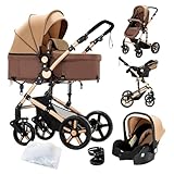 Doraystar Kinderwagen 3 in 1, Kombikinderwagen 3 in 1 mit Zwei Umkehrbaren...