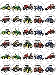 Ronnies-Bakery-Company 30pcs Traktor Kuchen Topper Essbare Oblaten Papier...