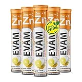 EVÄM Zink plus Vitamin C Brausetabletten I Geschmack Zitrone I 5x 20...