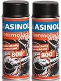 ASINOL 2 x Profi-Auspufflack Schwarz Matt | 800°C | 400ml Dose | Langlebig...