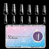 Langes Drücken auf die Nägel, Mandel Nagelspitzen - Meerjungfrau Press...