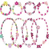 RUIJIE Kinder Schmuck Set 8 Stück Mädchen Schmuck Perlen Armband...