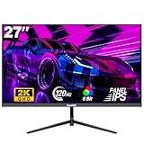 Gawfolk Gaming Monitor 27 Zoll QHD, 2K IPS PC Bildschirm 120Hz,...